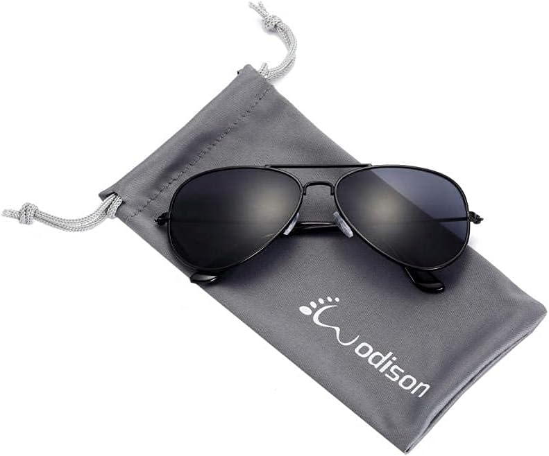 Kids Aviator Sunglasses for Boys Girls, Reflective Metal Frame
