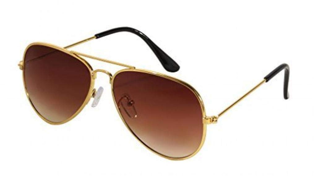Kids Aviator Sunglasses for Boys Girls, Reflective Metal Frame