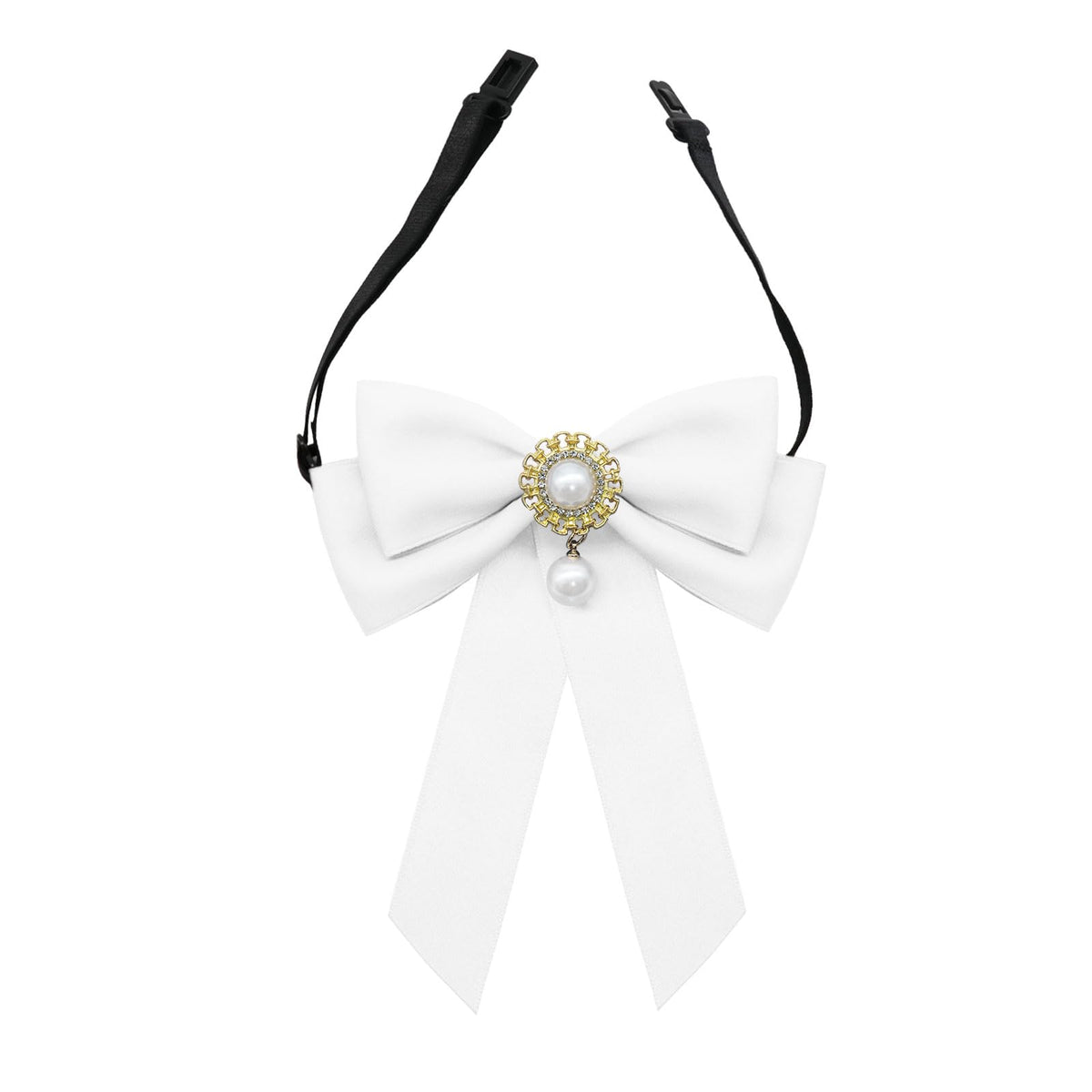 Bow Ties for Girls Womens, Pre-tied Kids Bowtie with Pearl Decor