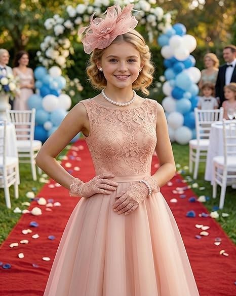Girls Tea Party Dress Up Accessories Set Blush Pink