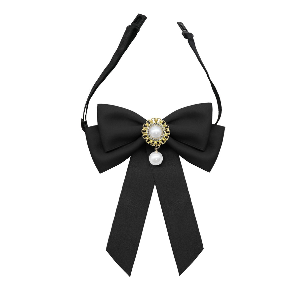 Bow Ties for Girls Womens, Pre-tied Kids Bowtie with Pearl Decor