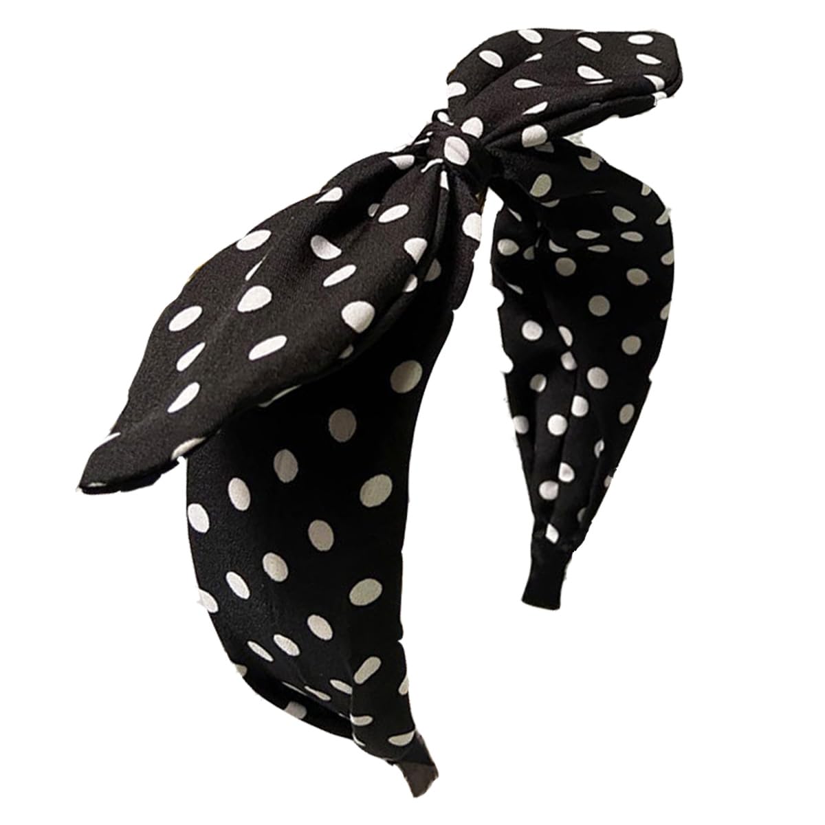 Black Polka Dot Bow Headbands Cute Halloween Headbands 50s Costume Retro Party Hair Accessories for women and girls