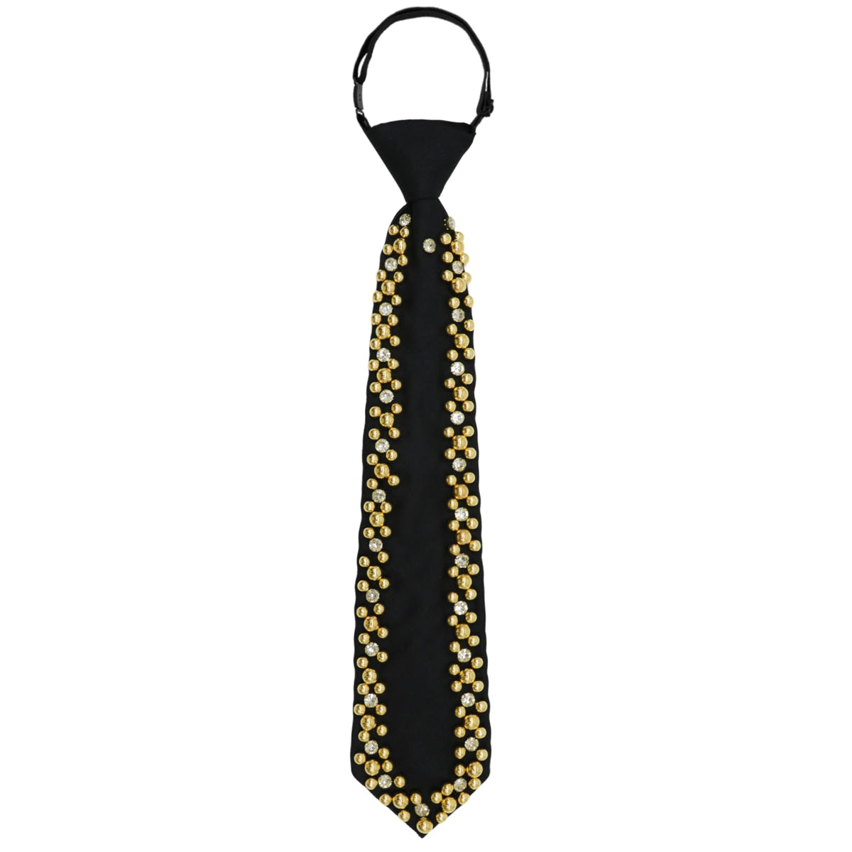 LJBFNN Black Ties for Women, Womens Tie with Metal Chain 2.76'' Pre-Tied Necktie for Girls School Uniform Shirt Accessory
