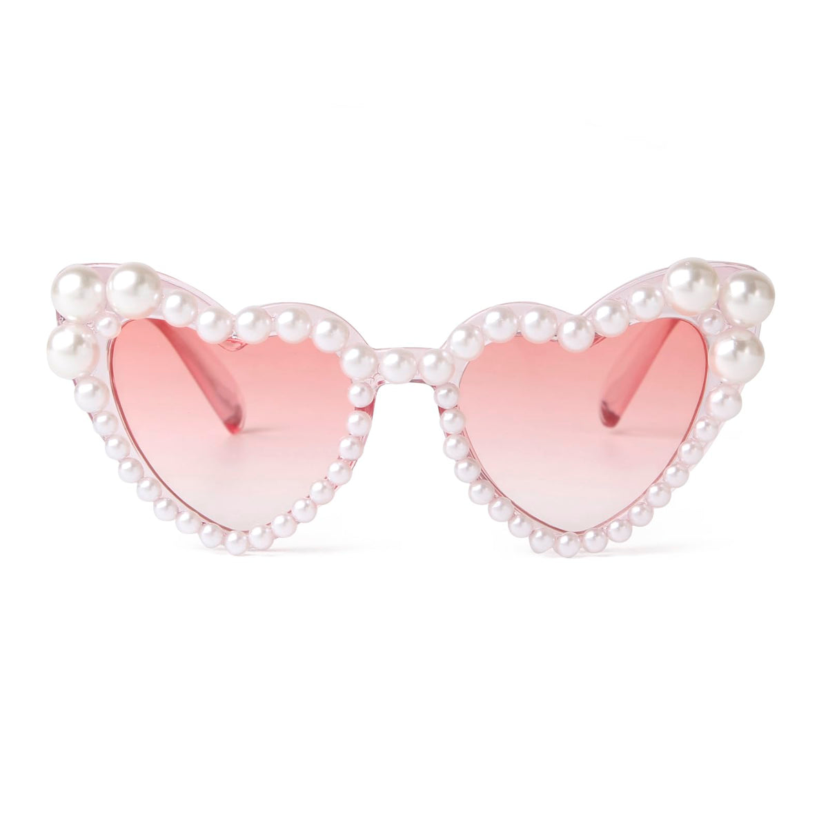 ADE WU Heart Sunglaskses Kids Cute Pearl Sunglasses for Girls Boys Age 3-8