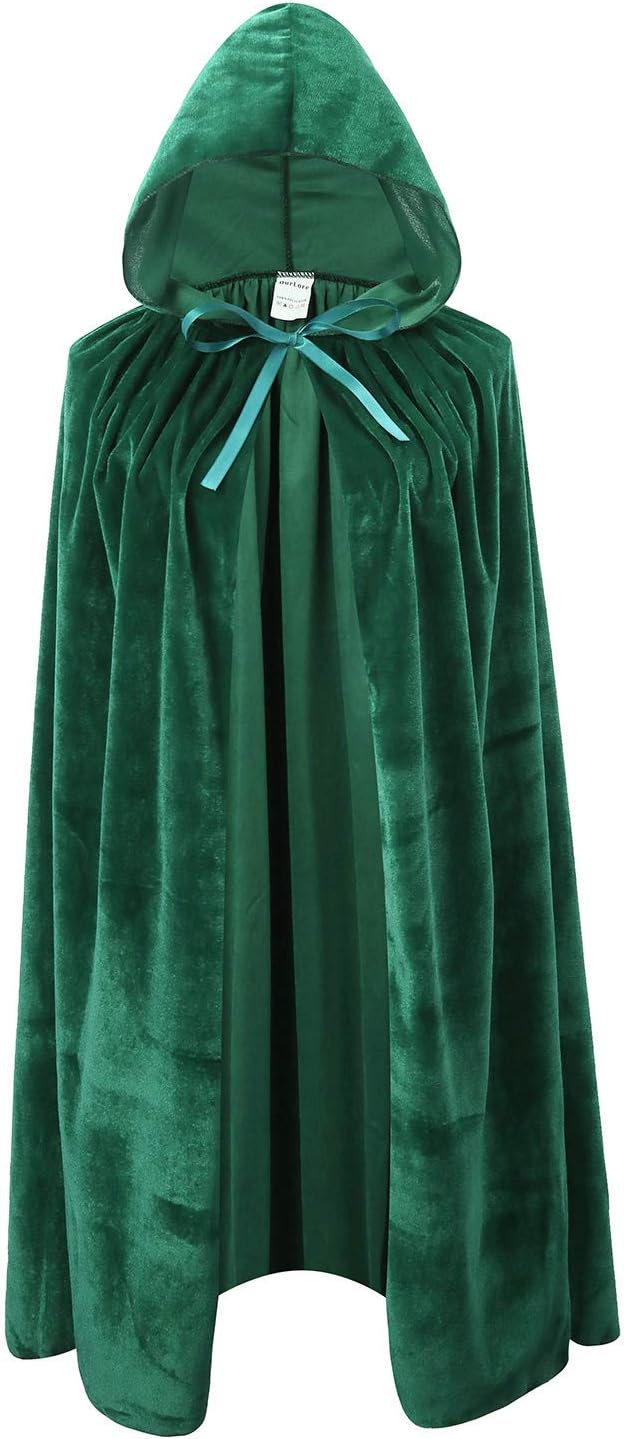 OurLore Kids Velvet Cape Cloak With Hood Unisex-Child Cosplay Halloween Christmas Costume
