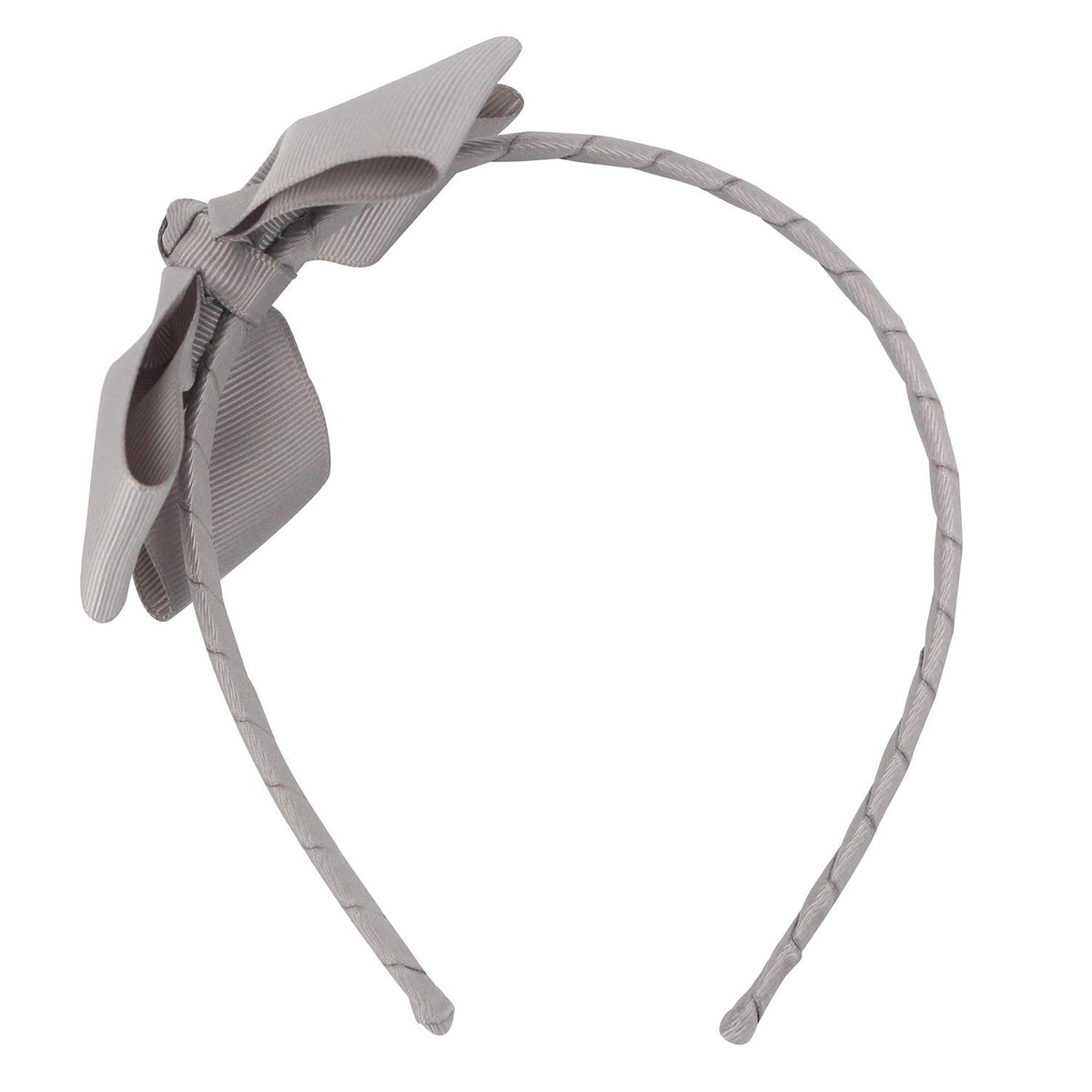 MEEDEE Grey Grosgrain Bow Headband, 1 PCs, for Girls Toddlers Kids Party Decoration Cosplay Costume Hair Accessory, Handmade Hair Band