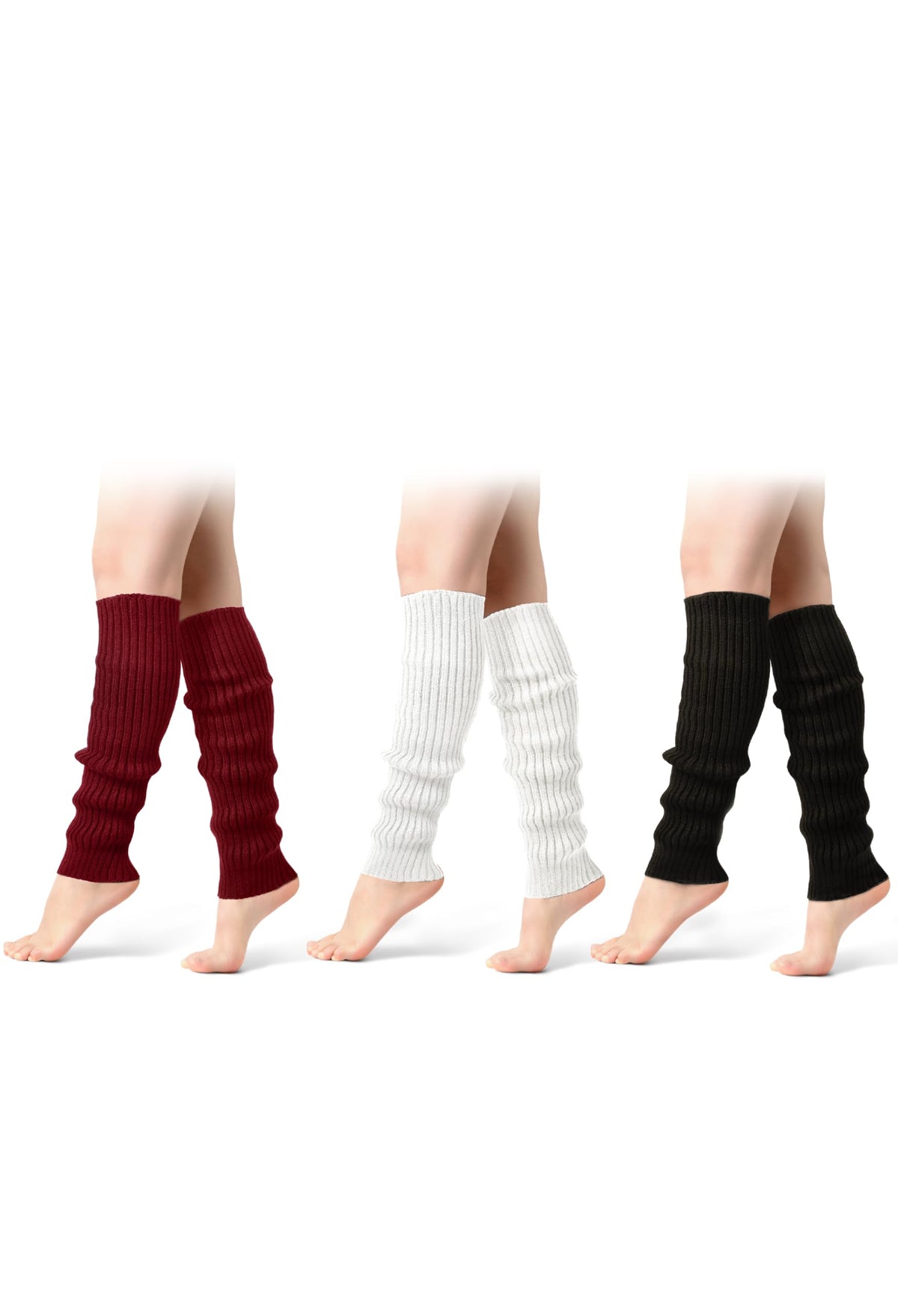Passionbility Leg Warmers for Women 80s, Ribbed Knit Long Socks Leg Warmer