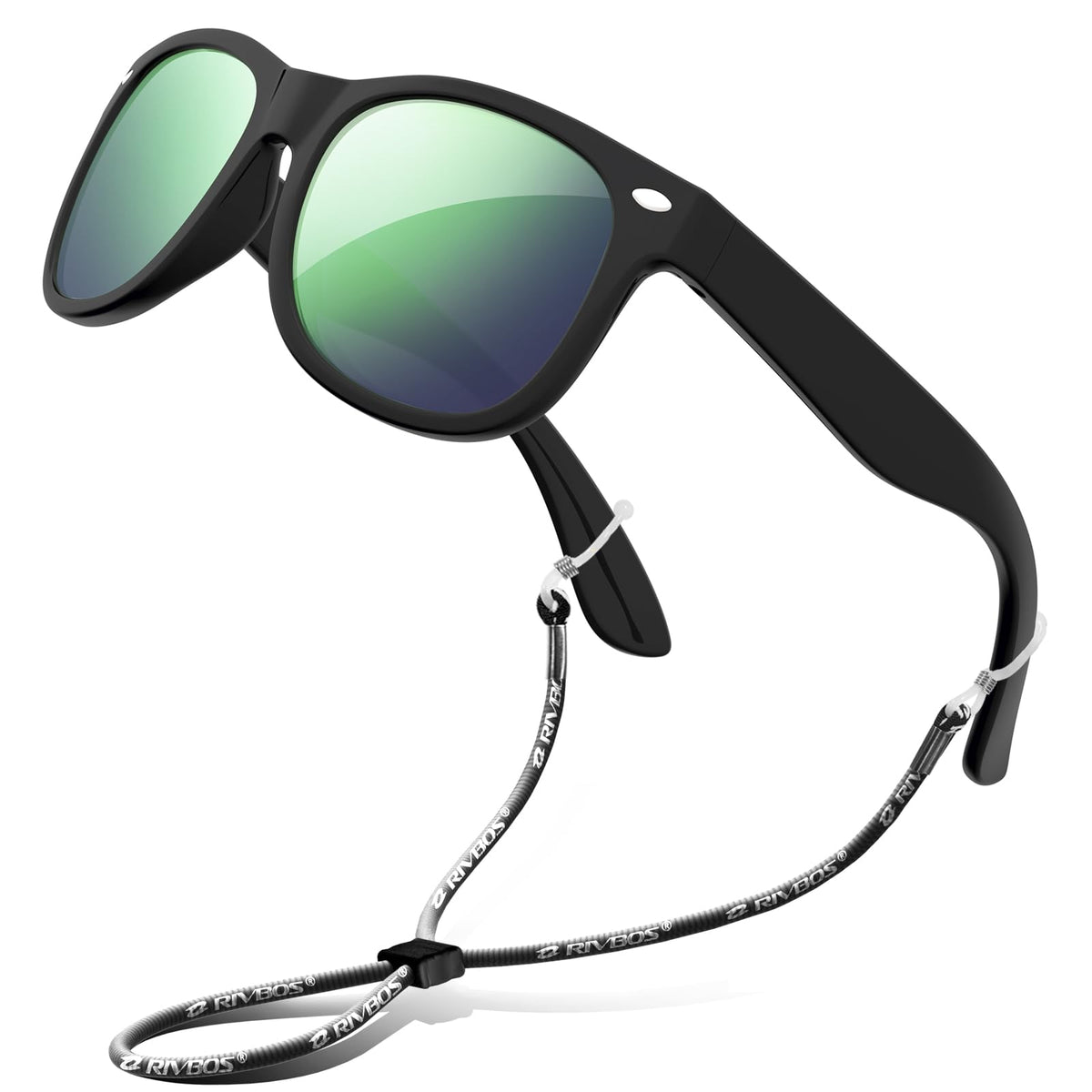RIVBOS Kids Sunglasses Polarized UV400 TPE with Strap for Boys Girls RBK004