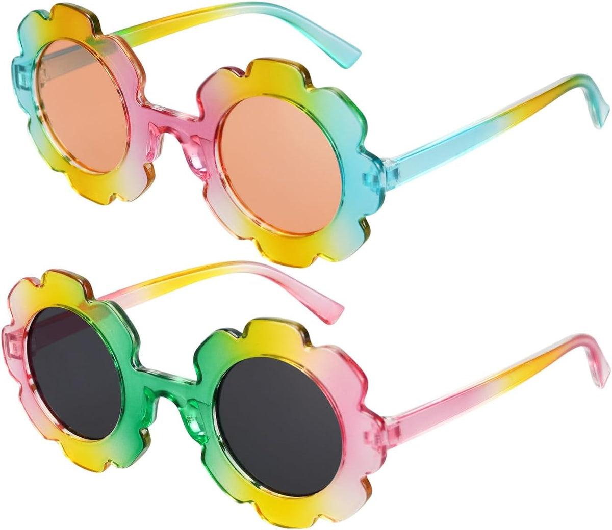 Mdvora 2/4/8/12/24 Pack Round Flower Sunglasses Set, Outdoor Kids Sunglasses Kit