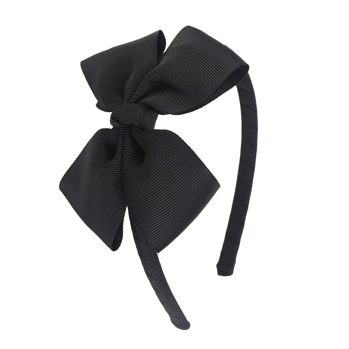 MEEDEE Grey Grosgrain Bow Headband, 1 PCs, for Girls Toddlers Kids Party Decoration Cosplay Costume Hair Accessory, Handmade Hair Band
