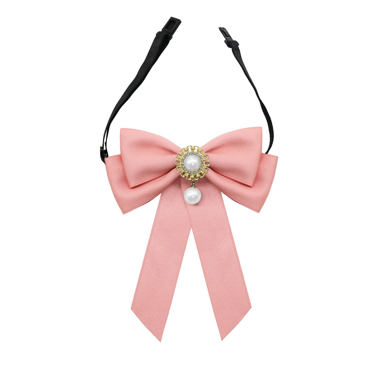 Bow Ties for Girls Womens, Pre-tied Kids Bowtie with Pearl Decor