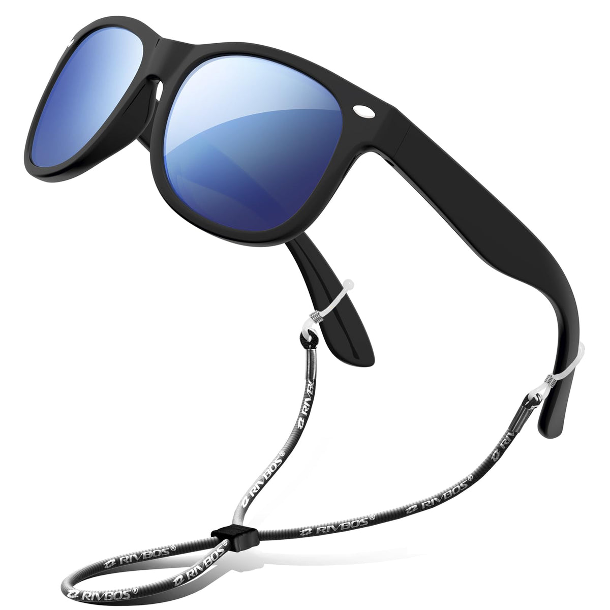 RIVBOS Kids Sunglasses Polarized UV400 TPE with Strap for Boys Girls RBK004