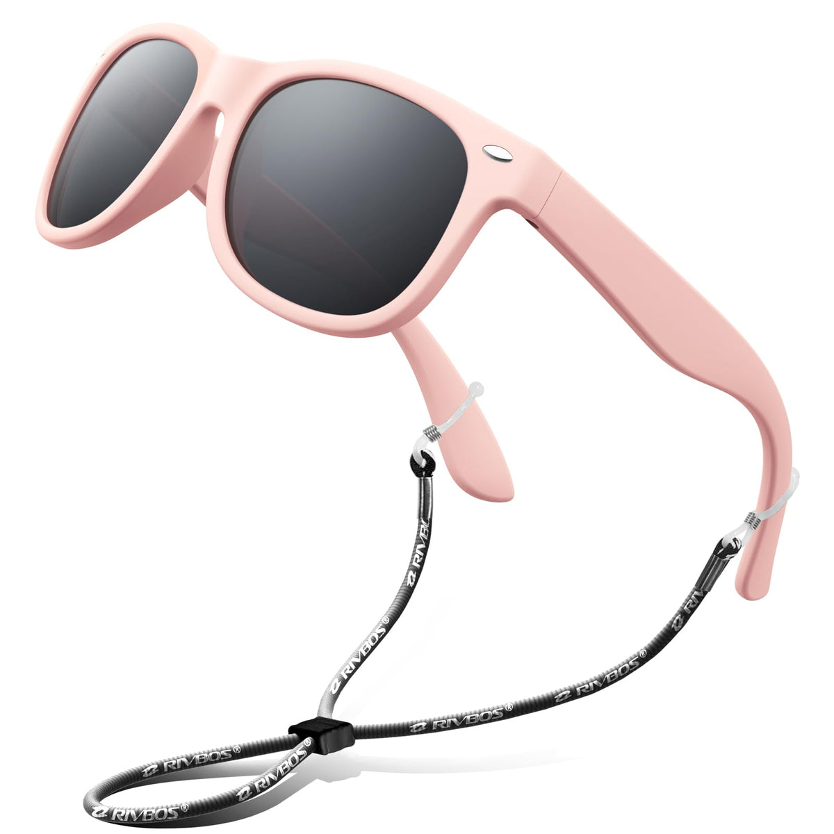 RIVBOS Kids Sunglasses Polarized UV400 TPE with Strap for Boys Girls RBK004