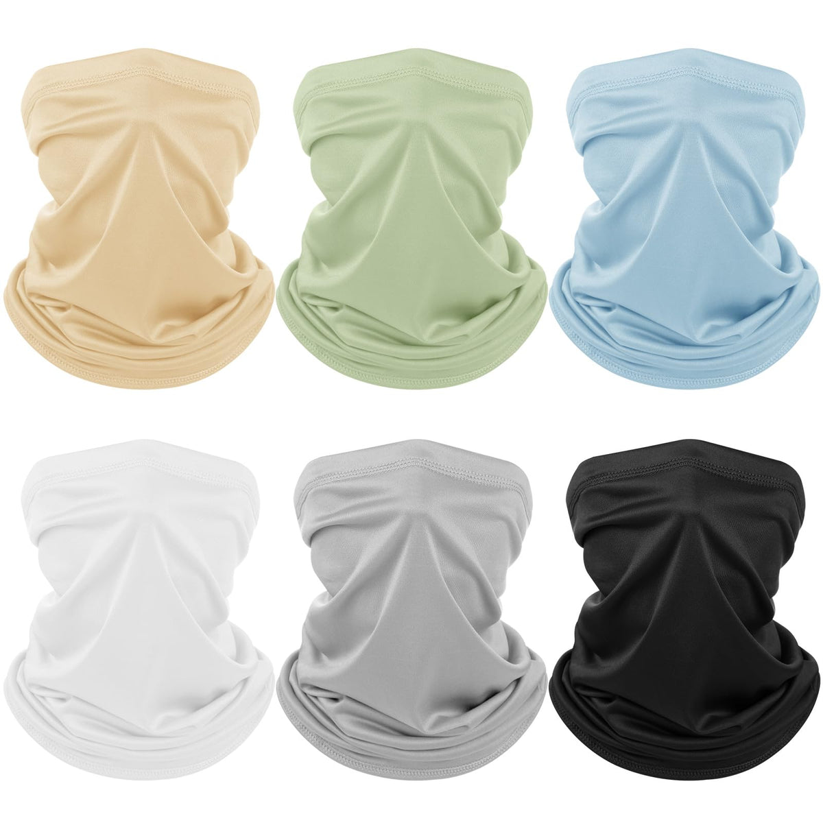 Geyoga 6 Pcs Neck Gaiter Cooling Face Bandana Mask for Men
