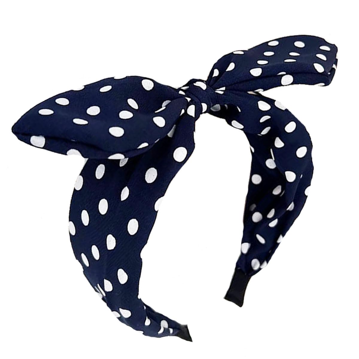 Black Polka Dot Bow Headbands Cute Halloween Headbands 50s Costume Retro Party Hair Accessories for women and girls