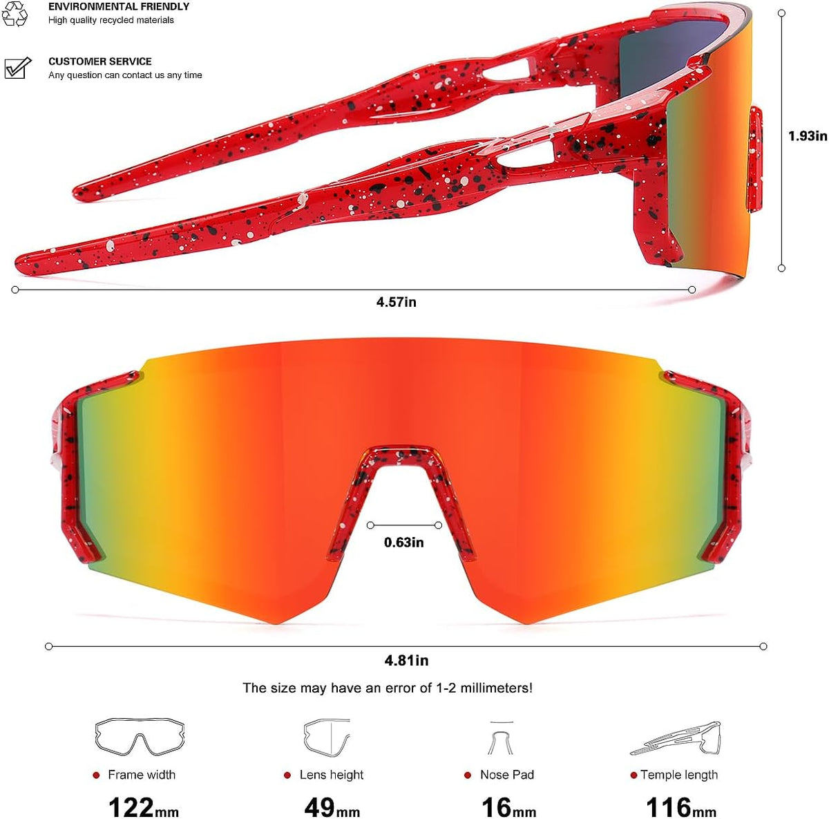 SEKKAF Kids Sunglasses Youth Baseball Sunglasses for Boys Girls Softball Sports Sun Glasses UV Protection