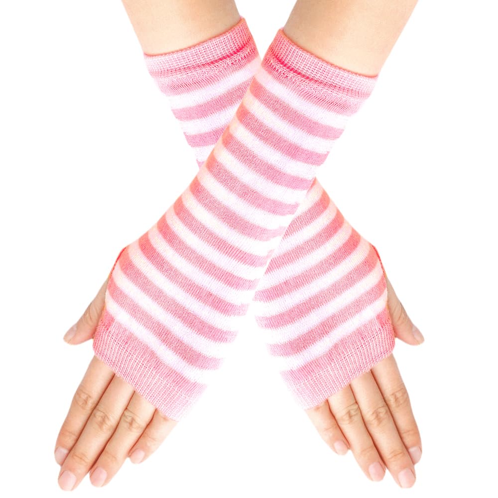 Kids Arm Warmers Gloves Girls Arm Gloves Striped And Rainbow