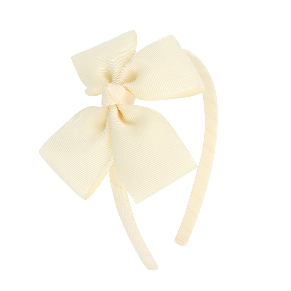 MEEDEE Grey Grosgrain Bow Headband, 1 PCs, for Girls Toddlers Kids Party Decoration Cosplay Costume Hair Accessory, Handmade Hair Band