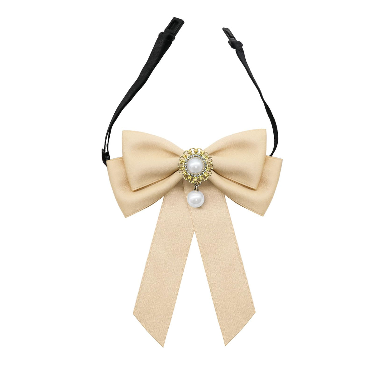 Bow Ties for Girls Womens, Pre-tied Kids Bowtie with Pearl Decor