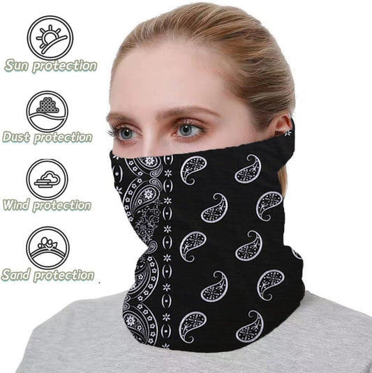 Neck Gaiter Face Cover Bandana Mask Scarf, Breathable Sun& Dust-proof for Cycling Running Fishing Hiking