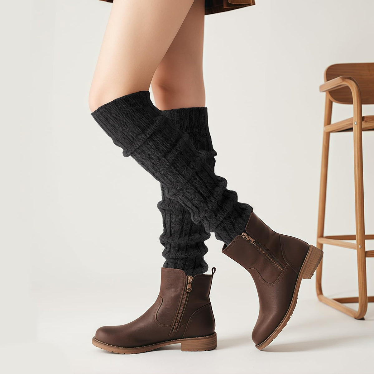 Pleneal Leg Warmers for Women Cable Knit 80s Warm Long Socks Party Sports