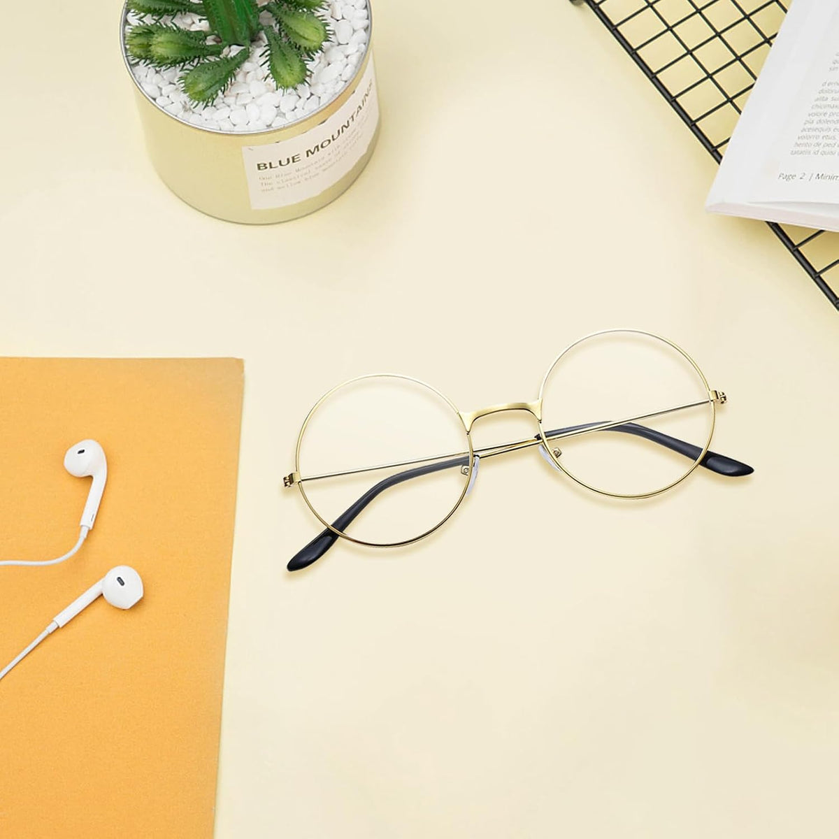 Degpum Fake Glasses for Kids Old Lady Costume Glasses for Old Man Costume Dress Up Granny Nerd Halloween Cosplay Accessories