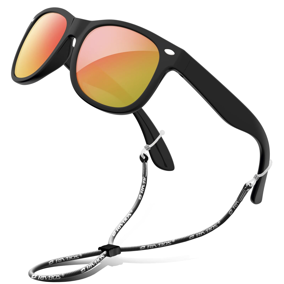 RIVBOS Kids Sunglasses Polarized UV400 TPE with Strap for Boys Girls RBK004