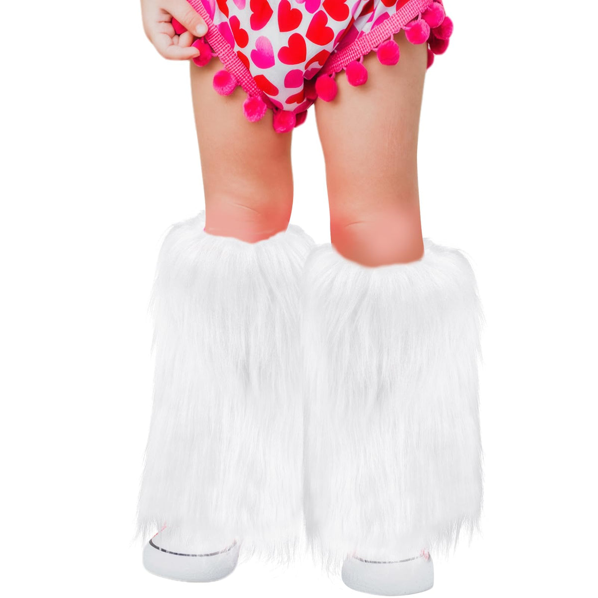 MioCloth Kid Girl Faux Fur Leg Warmers Dance Fuzzy Boot Cuff Cover Kawaii Goth Y2K Accessories Winter Xmas Clothes