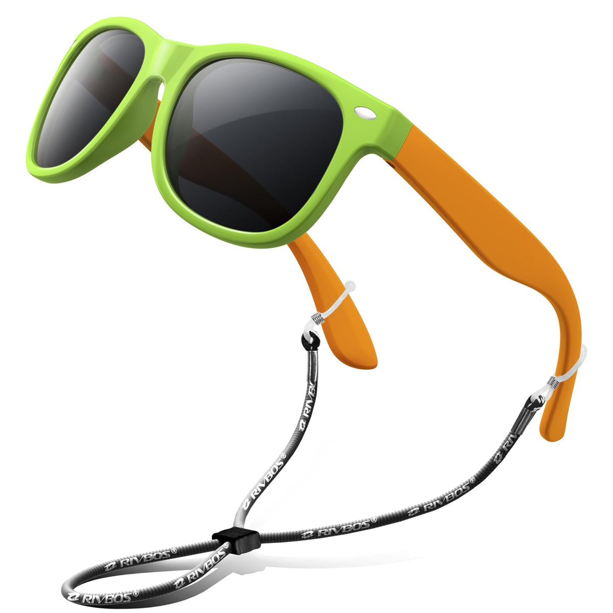 RIVBOS Kids Sunglasses Polarized UV400 TPE with Strap for Boys Girls RBK004