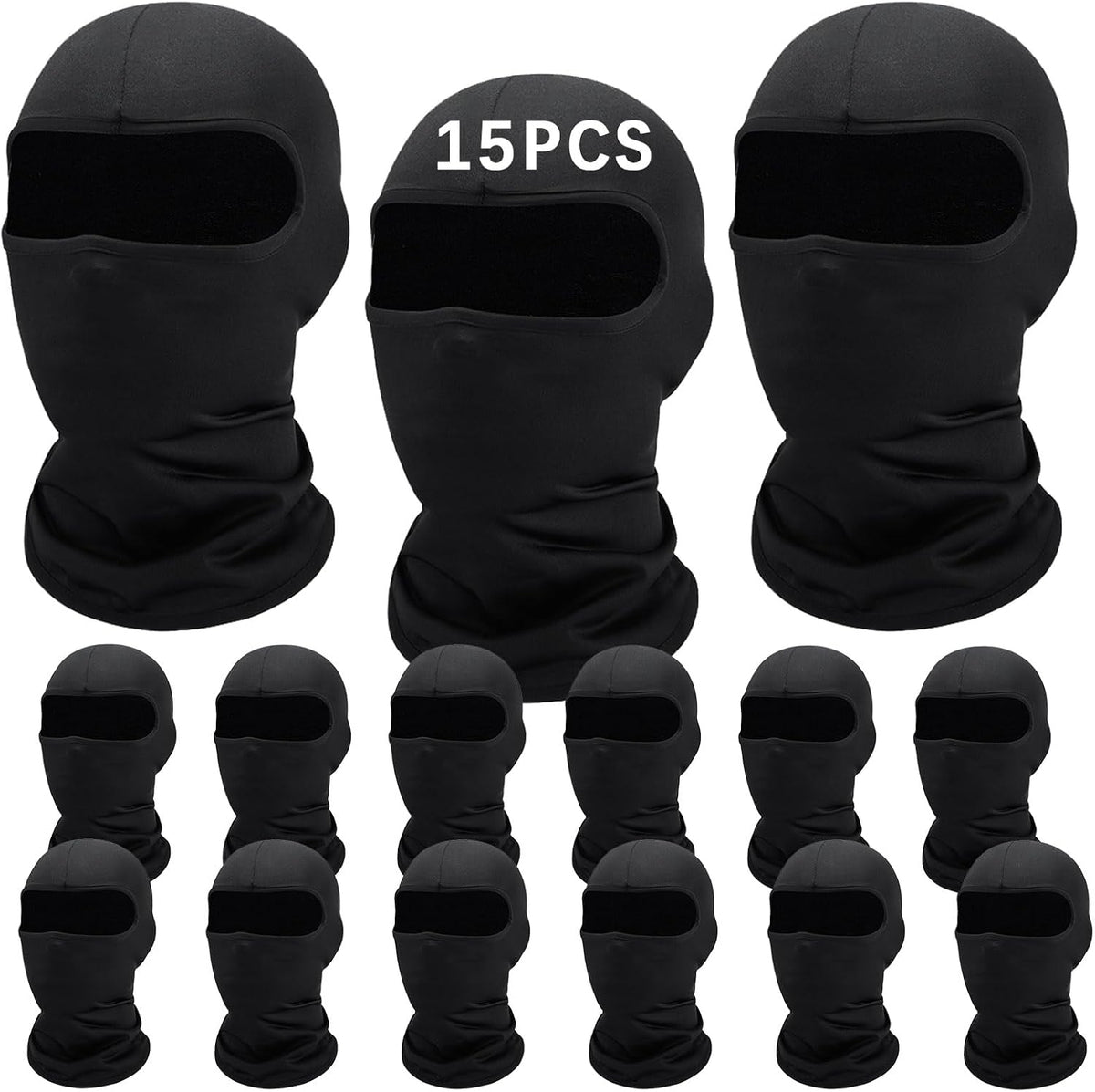 15 Pack black Ski Mask for Men Balaclava,Summer Cooling Neck Gaiter UV Protector Ski Scarf for Women Sports mask