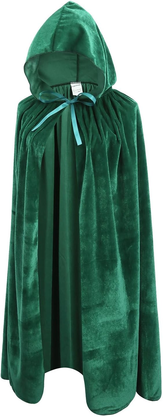 OurLore Kids Velvet Cape Cloak With Hood Unisex-Child Cosplay Halloween Christmas Costume