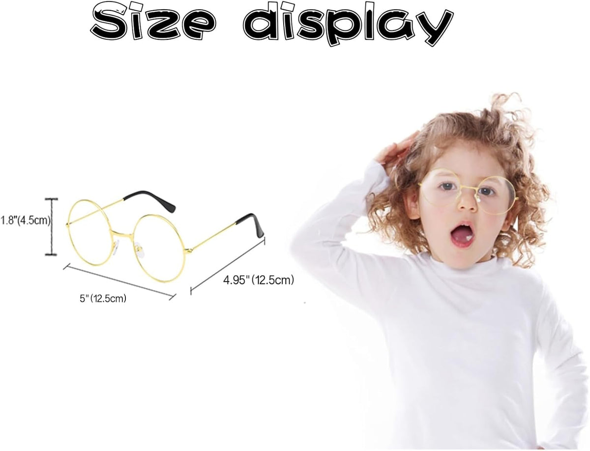 Degpum Fake Glasses for Kids Old Lady Costume Glasses for Old Man Costume Dress Up Granny Nerd Halloween Cosplay Accessories