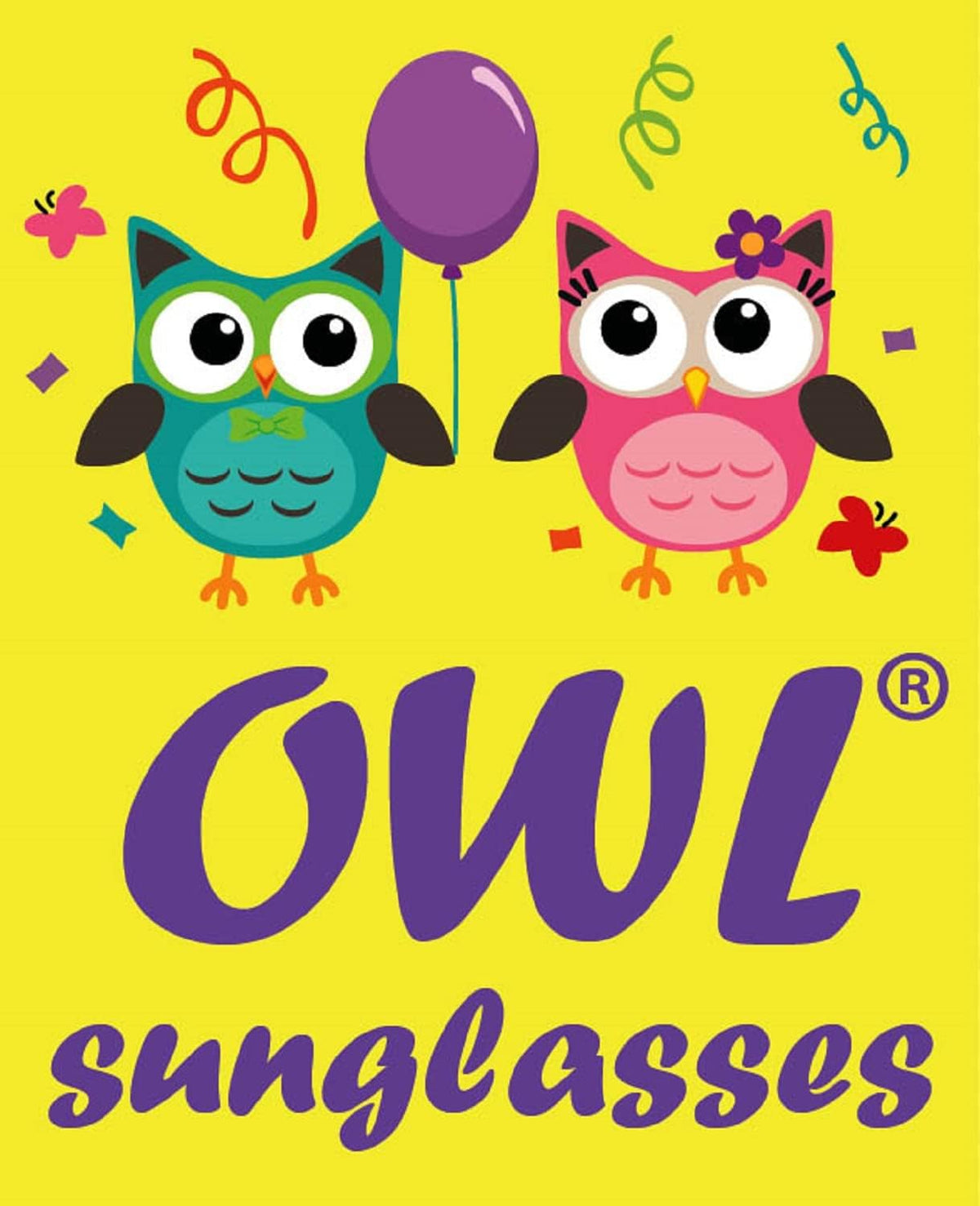 OWL Kids Clear Lens Glasses – Non-Prescription UV400 Eyewear for Children, Colorful Frames (Ages 3+)