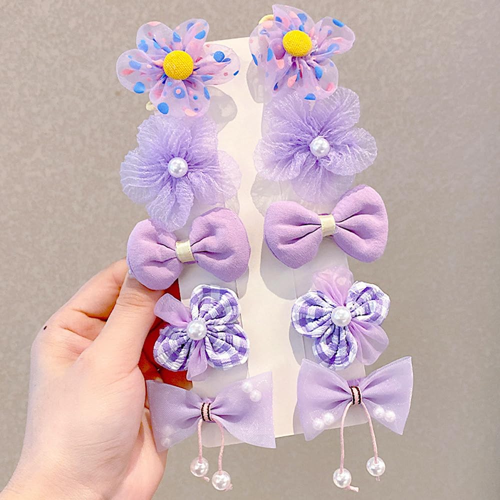 10 PCS Cute Bows Hair Clips, Fashion Girls Hair Accessories, Candy Colors Themed Hair Accessories with bows, Non-slip Snap Pins for Girls