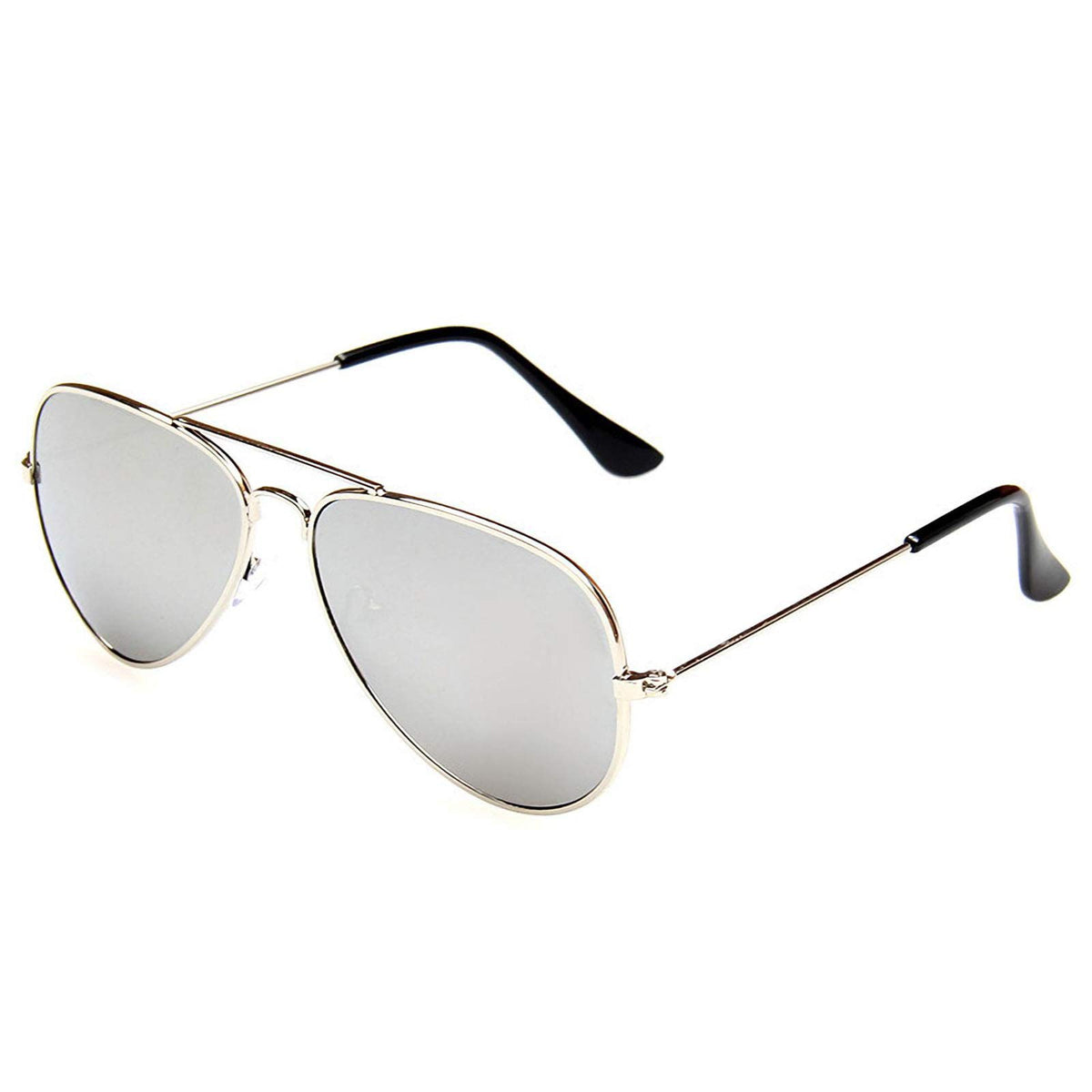 Kids Aviator Sunglasses for Boys Girls, Reflective Metal Frame