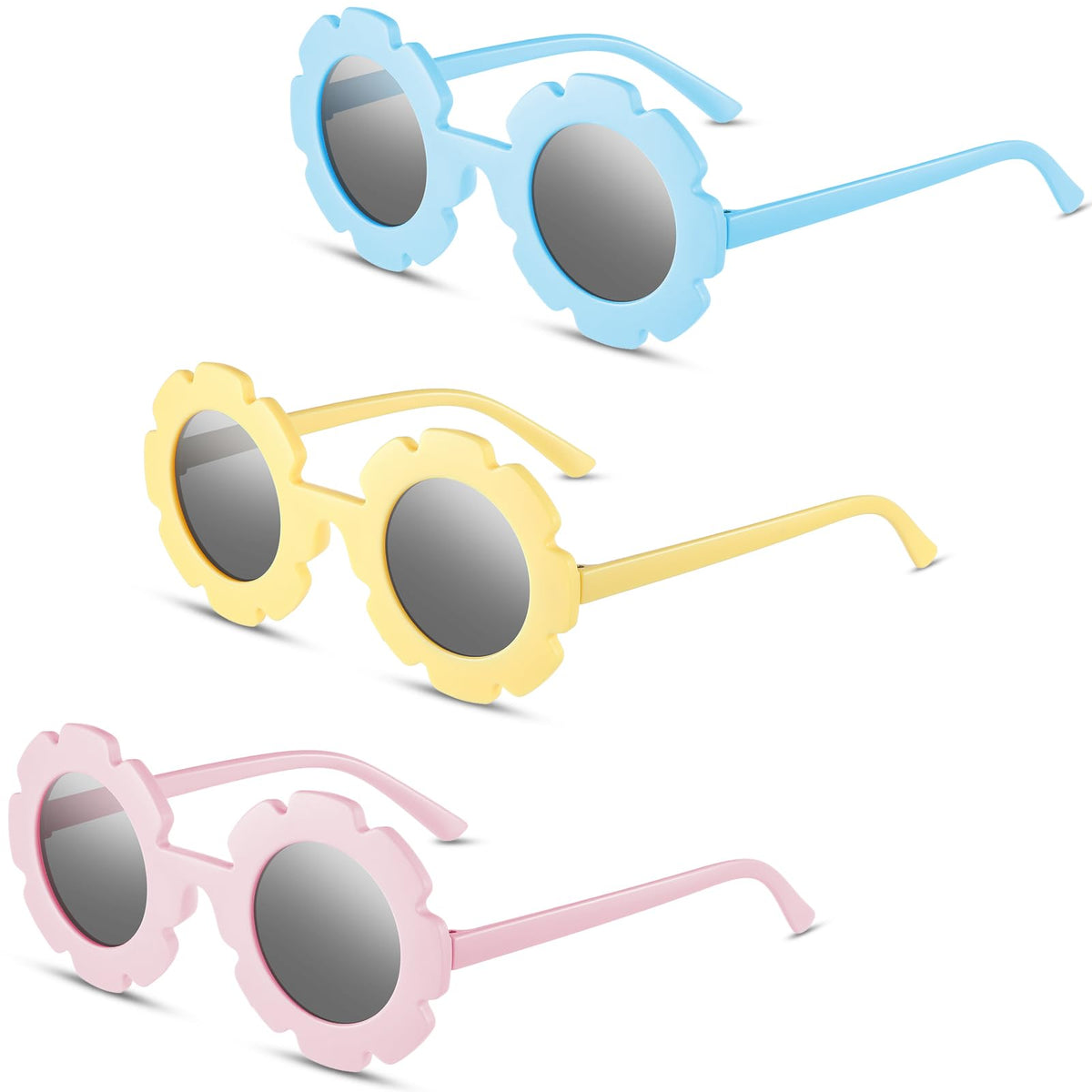 Flutesan 3 Pack Kids Flower Glasses