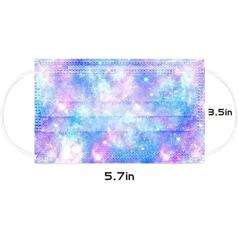 KF5-EMK02 50 Pack Kids Disposable Face Mask, Colorful Printed 3-Ply Breathabel Full Face Protection with Elastic Ear Loop , One Size & 50pack