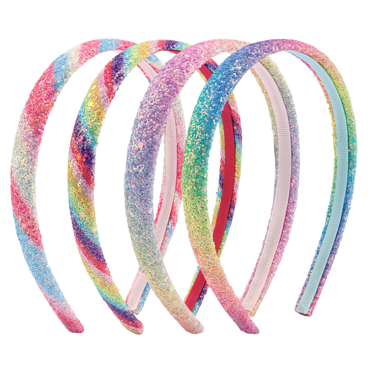 Headbands for Women Girls Hair Accessories Glitter Purple Blue Headband Hair Accessories for Girls Sparkly Headband Rose Gold HairBand for Girl Daily Outfit & Back to School, Holidays