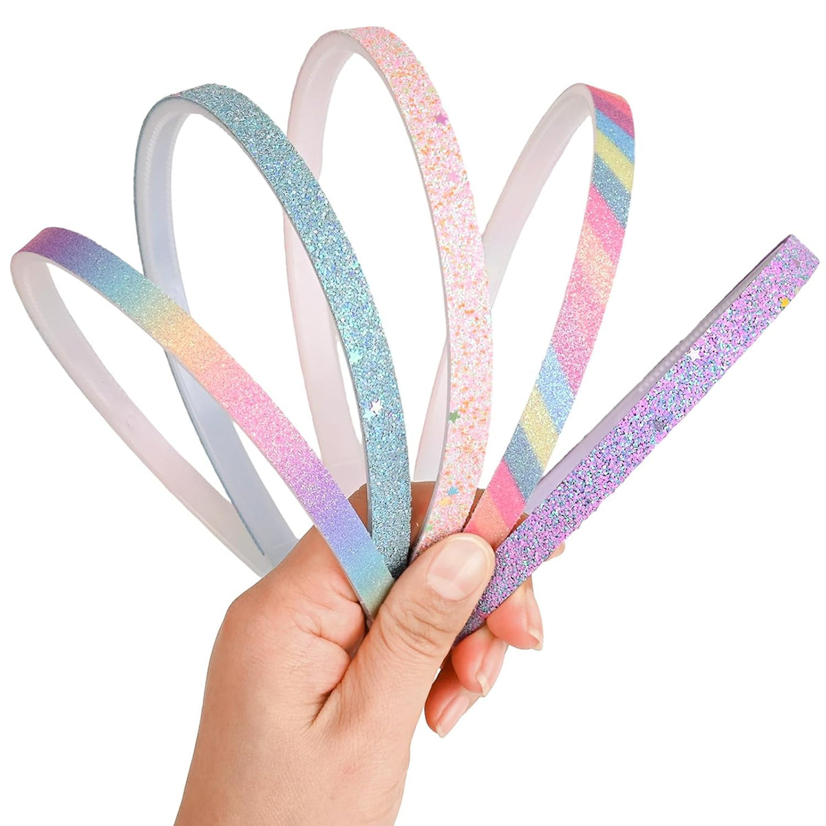 LYroo Headbands for Girls,Cute Glitter Headbands with Teeth Floral Thin Head Bands for Kids Non Slip for Little Girls Hair Accessories