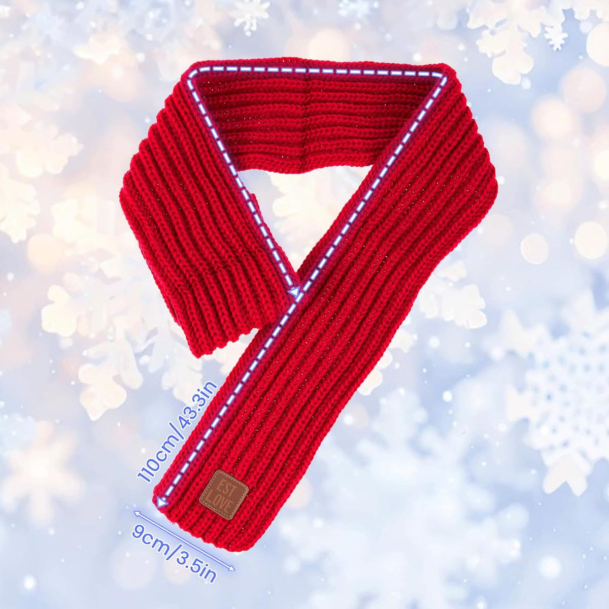 Abeillo Warm Kids Winter Knit Scarves Soft Knitted Neck Warmer Scarf Warm Scarves Wrap for Boys Girls