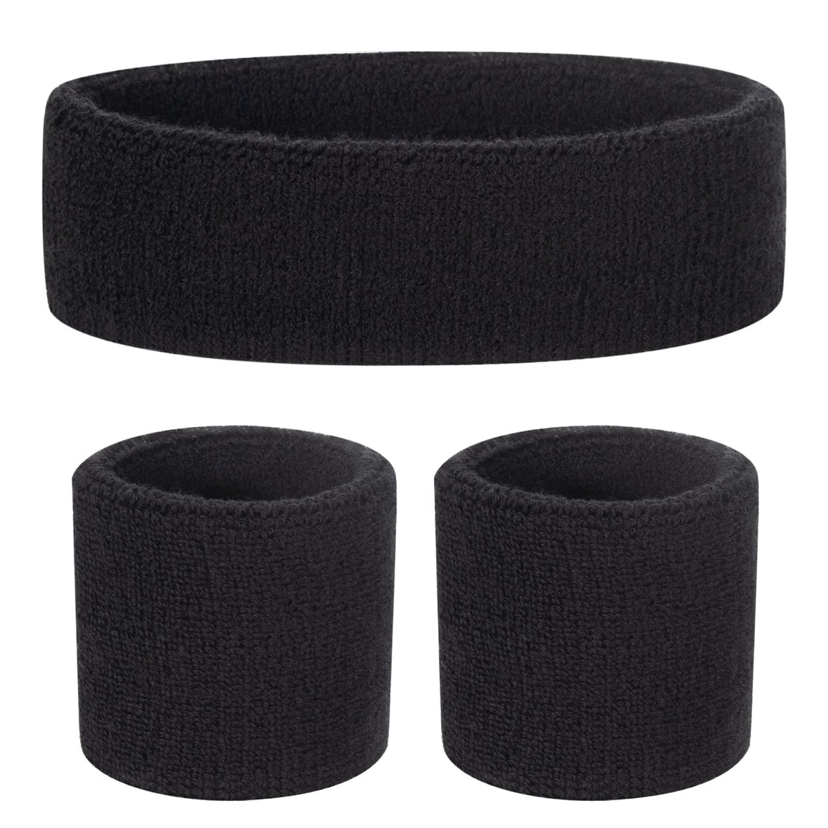 ONUPGO Kids Sweatbands Toddler Headband Wristband Set - Athletic Cotton Baby Sweat Band for Kids Youth Baby (1 Headband + 2 Wristbands)