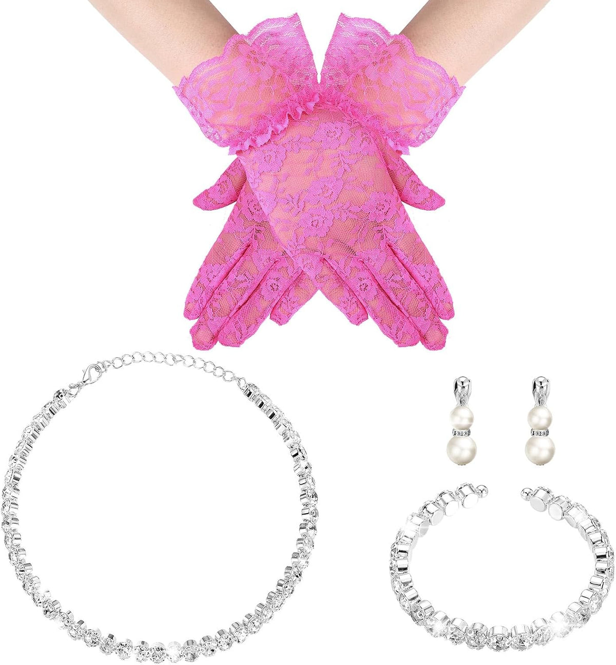 Newcotte Little Flower Girl Jewelry Pearl Set