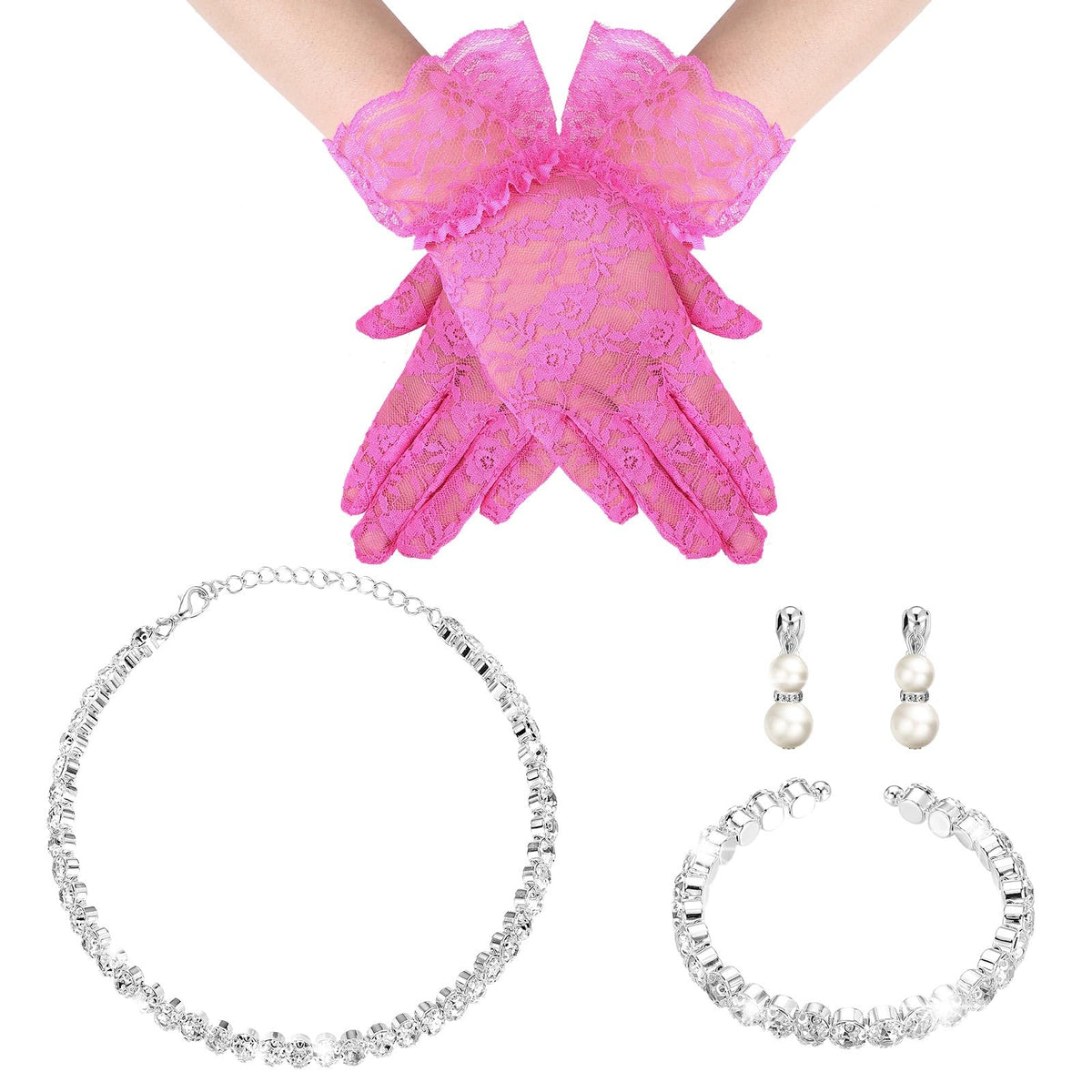 Newcotte Little Flower Girl Jewelry Pearl Set