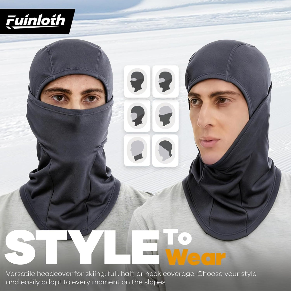 Fuinloth Ski Mask Balaclava Pro, Cold Weather Windproof Motorcycle