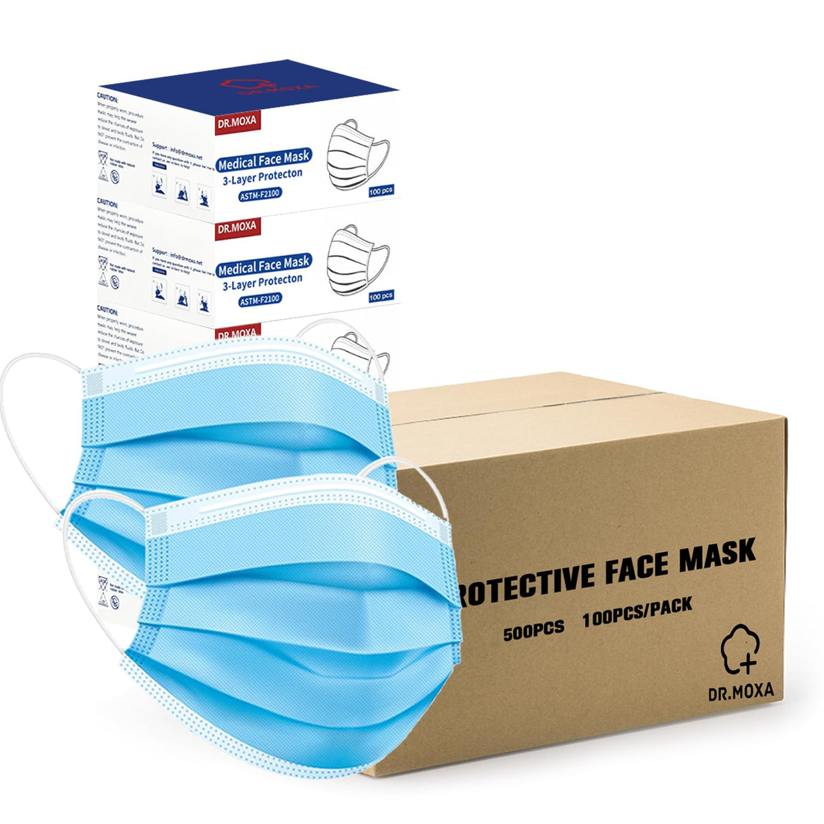 100 Pack Medical Disposable Face Masks ASTM Level 2 for Protection