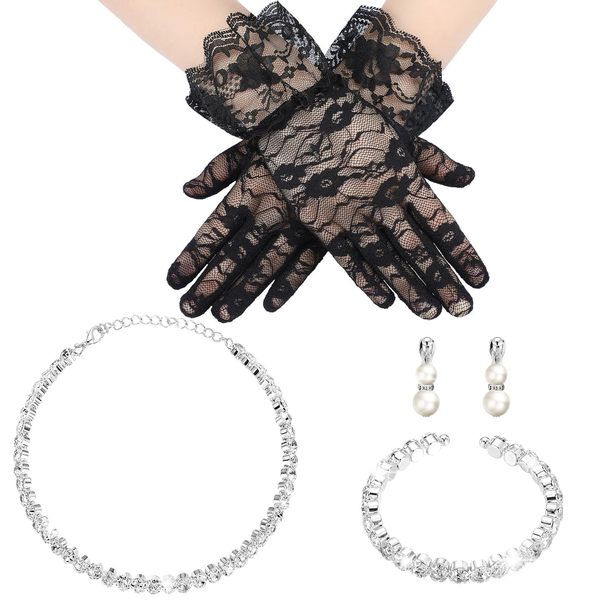 Newcotte Little Flower Girl Jewelry Pearl Set
