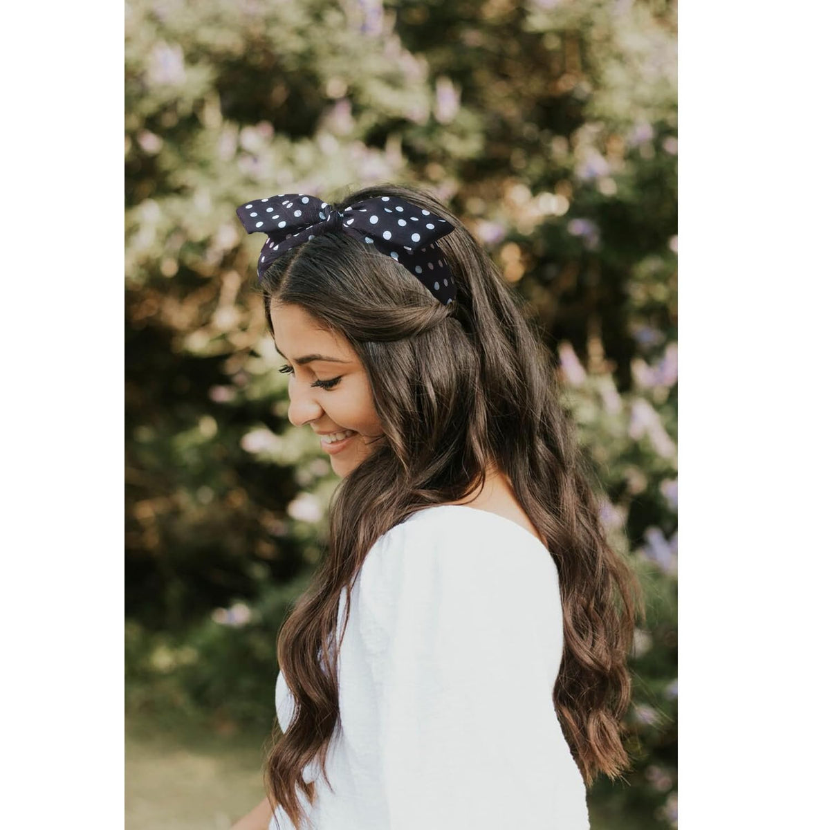 Black Polka Dot Bow Headbands Cute Halloween Headbands 50s Costume Retro Party Hair Accessories for women and girls