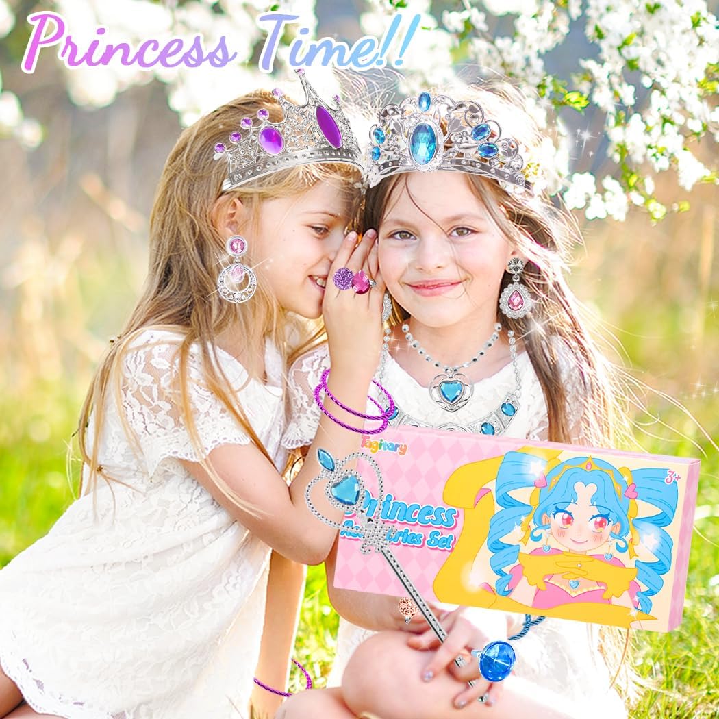 Tagitary 48-Piece Princess Dress-Up Jewelry Toy Set for Girls