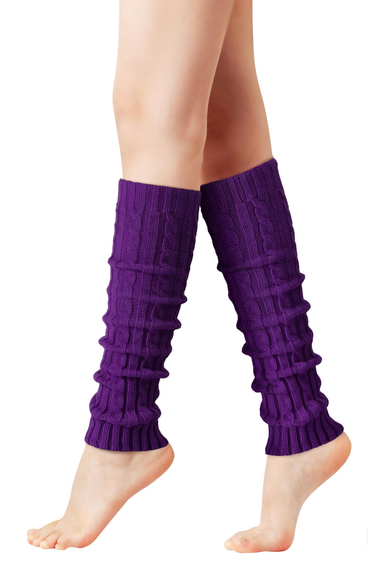 Pleneal Leg Warmers for Women Cable Knit 80s Warm Long Socks Party Sports