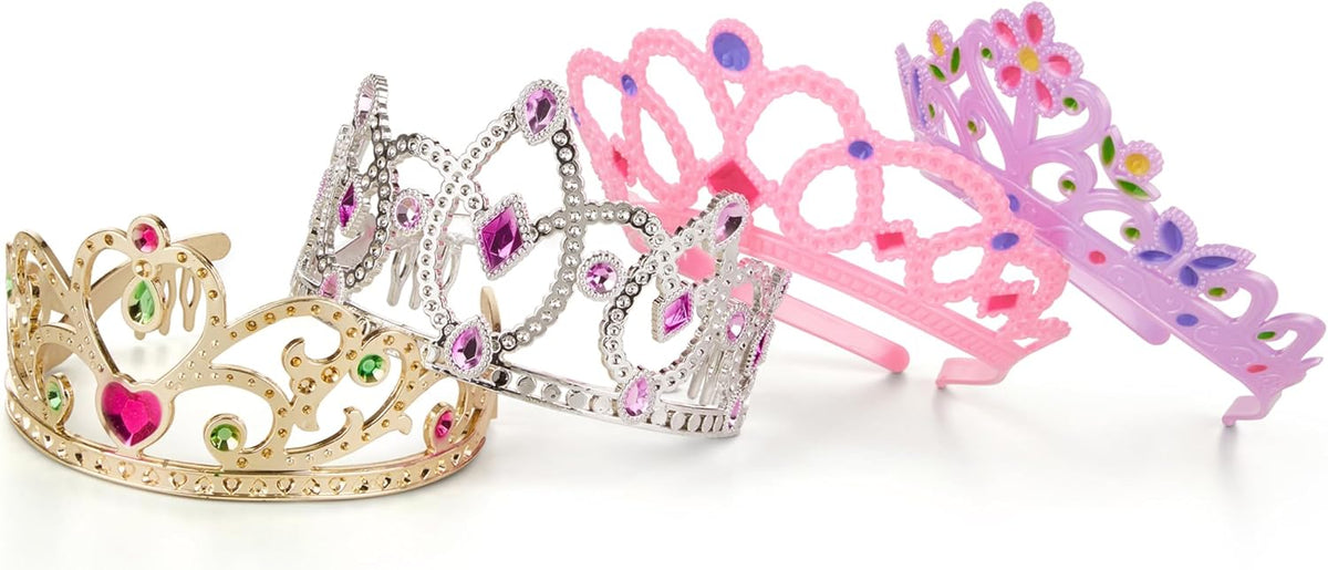 Melissa & Doug Dress-Up Tiaras 4-Piece Princess Crown Play Set